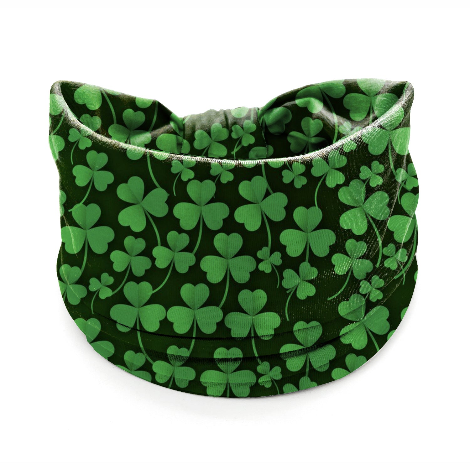 Wholesale St. Patrick's Day Printed Irish Shamrock Elastic Hairband Wide Bandana
